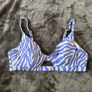 Shade & Shore Purple and White Zebra Print Bralette